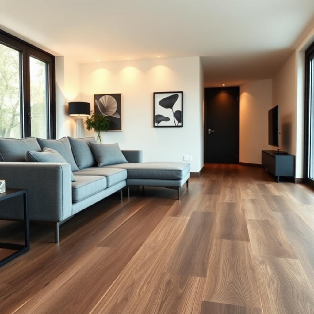 Donker eiken PVC vloer met warme uitstraling